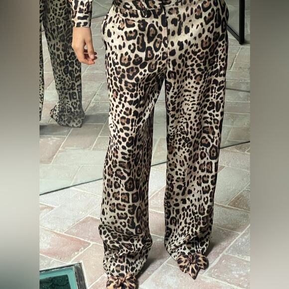 ZARA ANIMAL PRINT STRAIGHT LEG PANTS - Picture 2 of 7